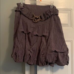 Elegant Purple Skirt with Belt